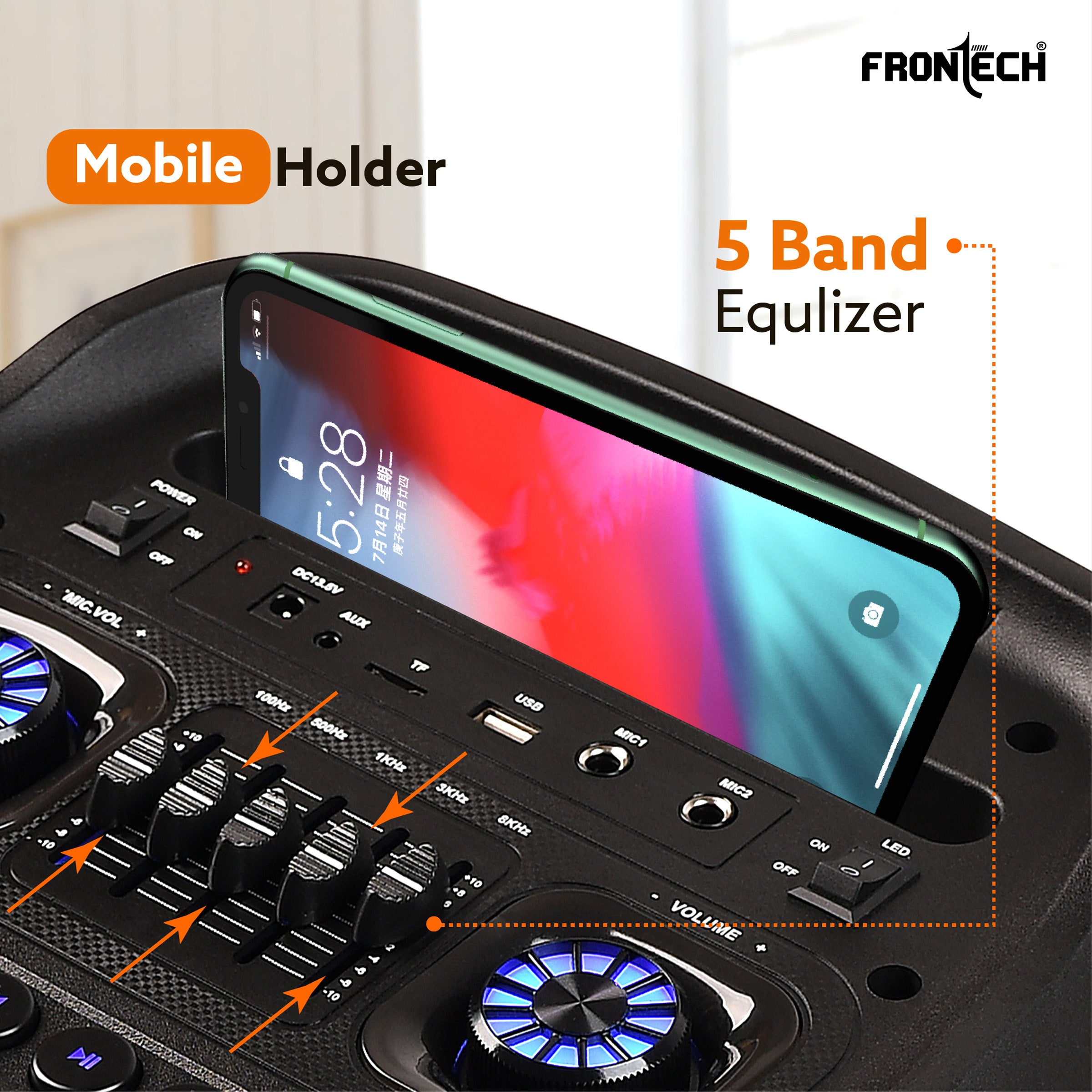 Frontech Rhythm Wireless 120W Bluetooth 5.0 Trolley Speaker (SW-0220) Frontech Rhythm Wireless 120W Bluetooth 5.0 Trolley Speaker (SW-0220)